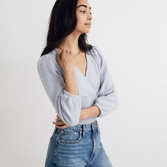 NWT Madewell Wrap V-Neck Sweater in Coziest Yarn - Picture 4 of 4